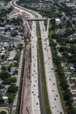 Looking north over I-275 toward the 54th Avenue N interchange (7-15-2026 photo)