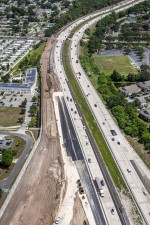Looking north over I-275 at interchange and widening work north of 54th Avenue N (6-15-2026 photo)