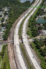 Looking north over I-275 at bridge widening work at 62nd Avenue N (6-15-2026 photo)