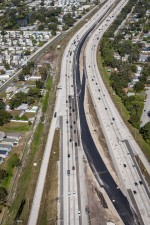 Temporary pavement for future traffic shift in the median north of 38th Avenue N (12-15-2025 photo)