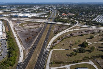 Looking east over Gandy Blvd at the I-275 interchange (12-15-2025 photo)