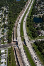 Looking north over I-275 at bridge widening for southbound I-275 over 62nd Avenue N (9-15-2026 photo)