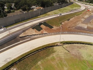 Looking northwest at the southbound I-275 exit / entrance ramps at 54th Avenue N - they are back open to traffic (9-11-2026 photo)