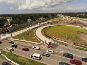 The southbound I-275 exit and entrance ramps at 54th Avenue N have been rebuilt and are open to traffic (9-11-2026 photo)