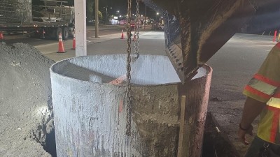 Image showing crews preparing for drill shaft installation at US 92 (Hillsborough Avenue) and N 15th Street in Tampa (Photo August 2026)