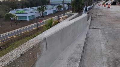 Tyrone Boulevard guardrail installation (February 2026 photo)
