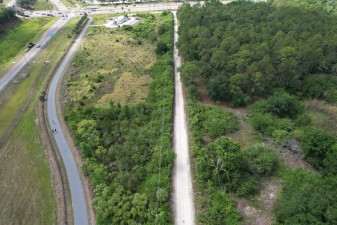Before construction: Looking southeast over the Suncoast Trail north of SR 54 (5-13-2026 photo)