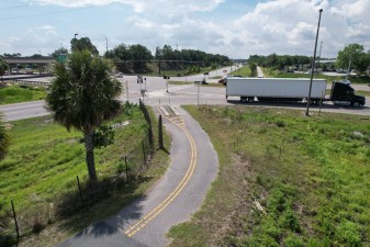Before construction: Looking southeast where the Suncoast Trail approaches SR 54, west of SR 589 (5-13-2026 photo)