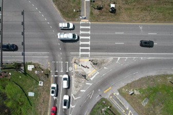 Before construction: Looking southeast where the Suncoast Trail crosses SR 54 (5-13-2026 photo)