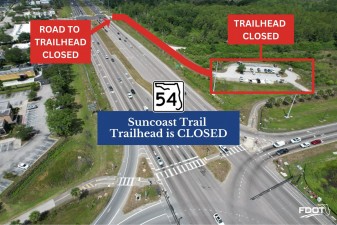 The trailhead for the Suncoast Trail off Touchpoint Drive is closed until summer 2027