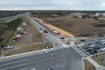 Looking southwest at work on the south side of SR 52 (2-18-2026 photo)