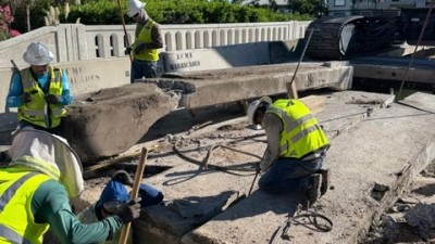 Approach slab operations at the bridge (September 2026 photo)