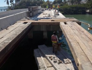 Crews assemble temporary support structure (March 2026 photo)