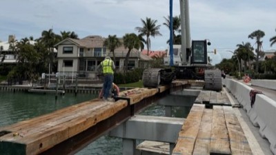 Crews install trestle system (April 2026 photo)