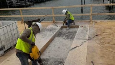Demo of substructure caps (May 2026 photo)