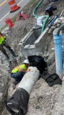 Crews install pipe along Alt US 19 (Bayshore Boulevard) (May 2026 photo)