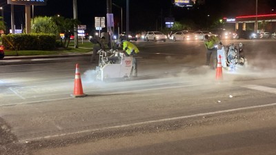 Saw cutting for traffic detection monitoring (May 2026 Photo)