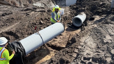 Crews install drainage structure (September 2026 photo)