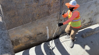 Crews place drainage structure (May 2026 photo)