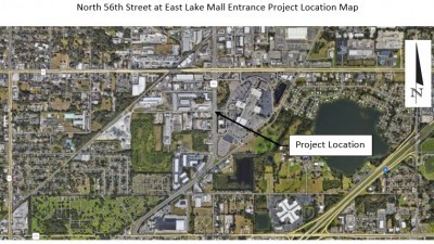 North 56th Street at East Lake Mall Entrance Project Location Map