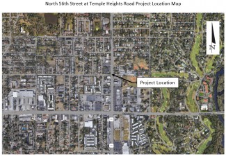 North 56th Street at Temple Heights Road Project Location Map