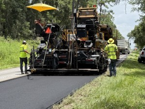 Placing new asphalt on CR 39 / E Withlacoochee Trail (7-21-2026 photo)