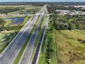 Looking north over I-75 where two lanes now exit to SR 52 (10-15-2026 photo)