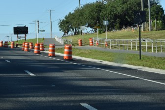 Looking south on US 301 at the beginning of the southbound right lane closure at Kingsmere Road (5-14-2026 photo)