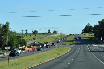 Looking north on US 301 at a southbound lane closure that is expected to be in place into at least July (5-14-2026 photo)