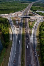 Looking north over I-75 at the SR 56 interchange (3/17/2022 photo)